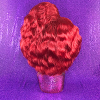 Styled Cherry Red Spiral Wig