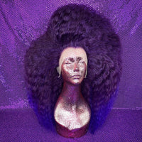 Large Textured Side Part with Glitter - Purple/Blue