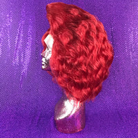 Styled Cherry Red Spiral Wig